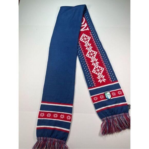 Killington Audi FIS Ski World Cup Scarf Knit Fair Isle Red White Blue Winter EUC - Picture 4 of 8